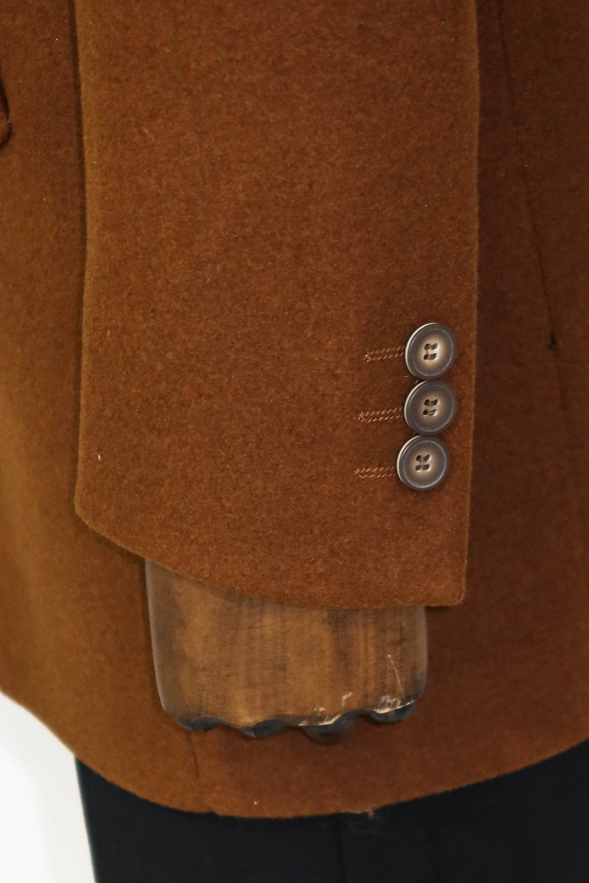 Wide Lapel Wool Brown Men Coat