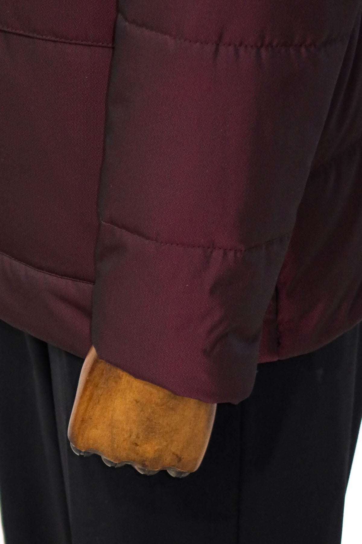 Slim Fit Hooded Burgundy Men Coat