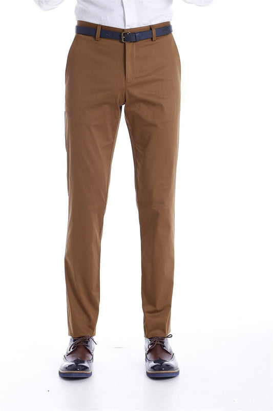 KOALA SYDNEY  Slim Fit Plain Tan Pants-Wessi