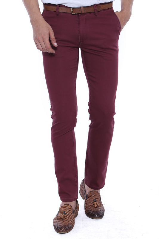 KOALA SYDNEY  Pocket Flap Plain Burgundy Pants-Wessi