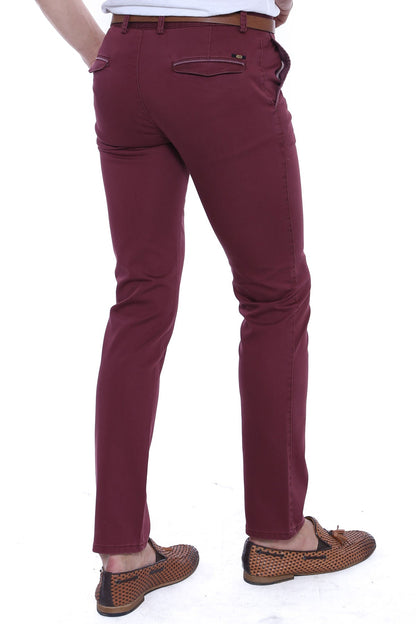 KOALA SYDNEY  Pocket Flap Plain Burgundy Pants-Wessi