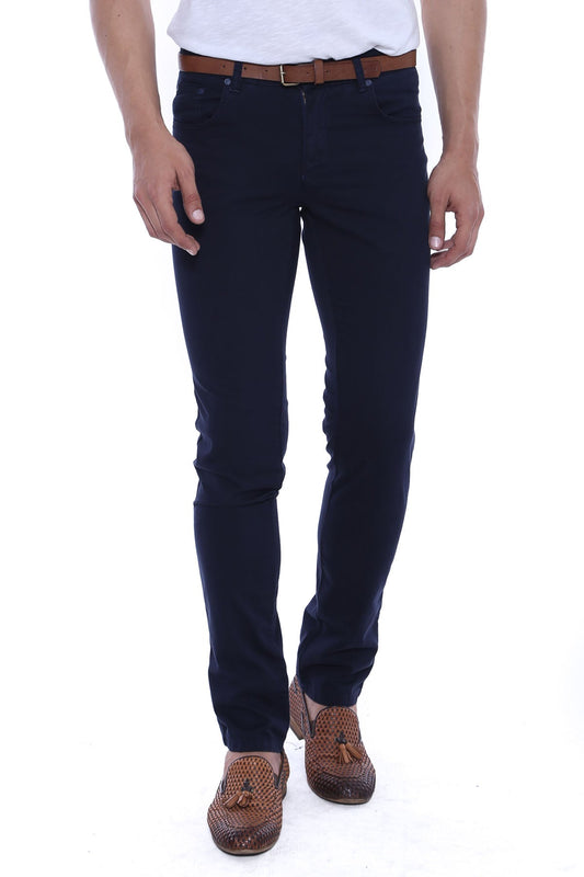 KOALA SYDNEY  Slim Fit Plain 5 Pockets Navy Blue Men Pants