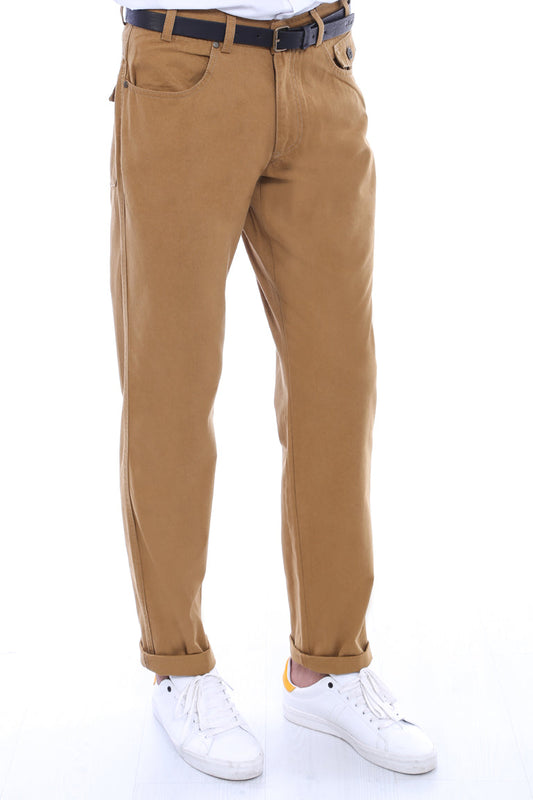 KOALA SYDNEY  Pocket Flap Suede Tan Pants-Wessi