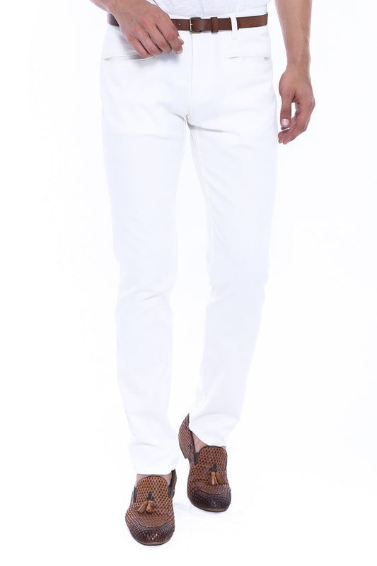 KOALA SYDNEY  Patterned Cotton White Pants-Wessi