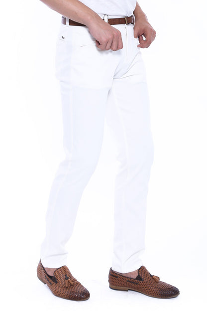 KOALA SYDNEY  Patterned Cotton White Pants-Wessi