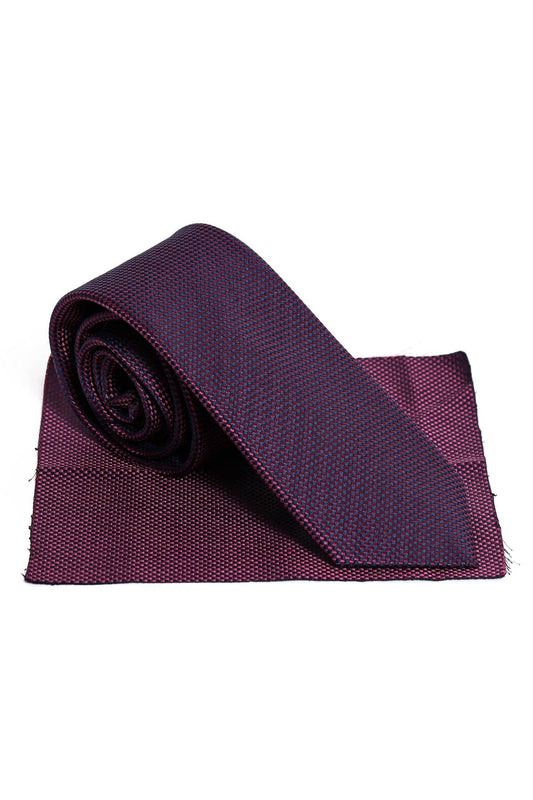 KOALA SYDNEY Houndstooth Pattern Navy Blue - Burgundy Tie – Wessi