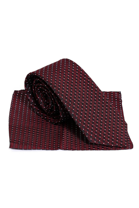 KOALA SYDNEY Cube Patterned Men Burgundy Tie – Wessi