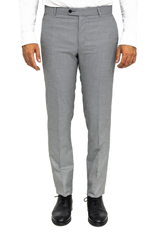 KOALA SYDNEY Houndstooth Patterned Black Men Pants