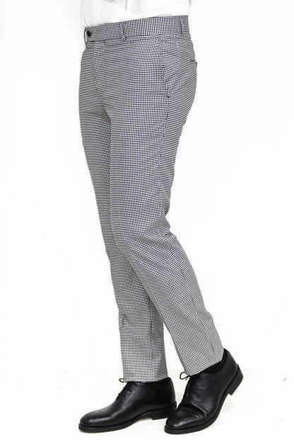 KOALA SYDNEY Houndstooth Patterned Black Men Pants