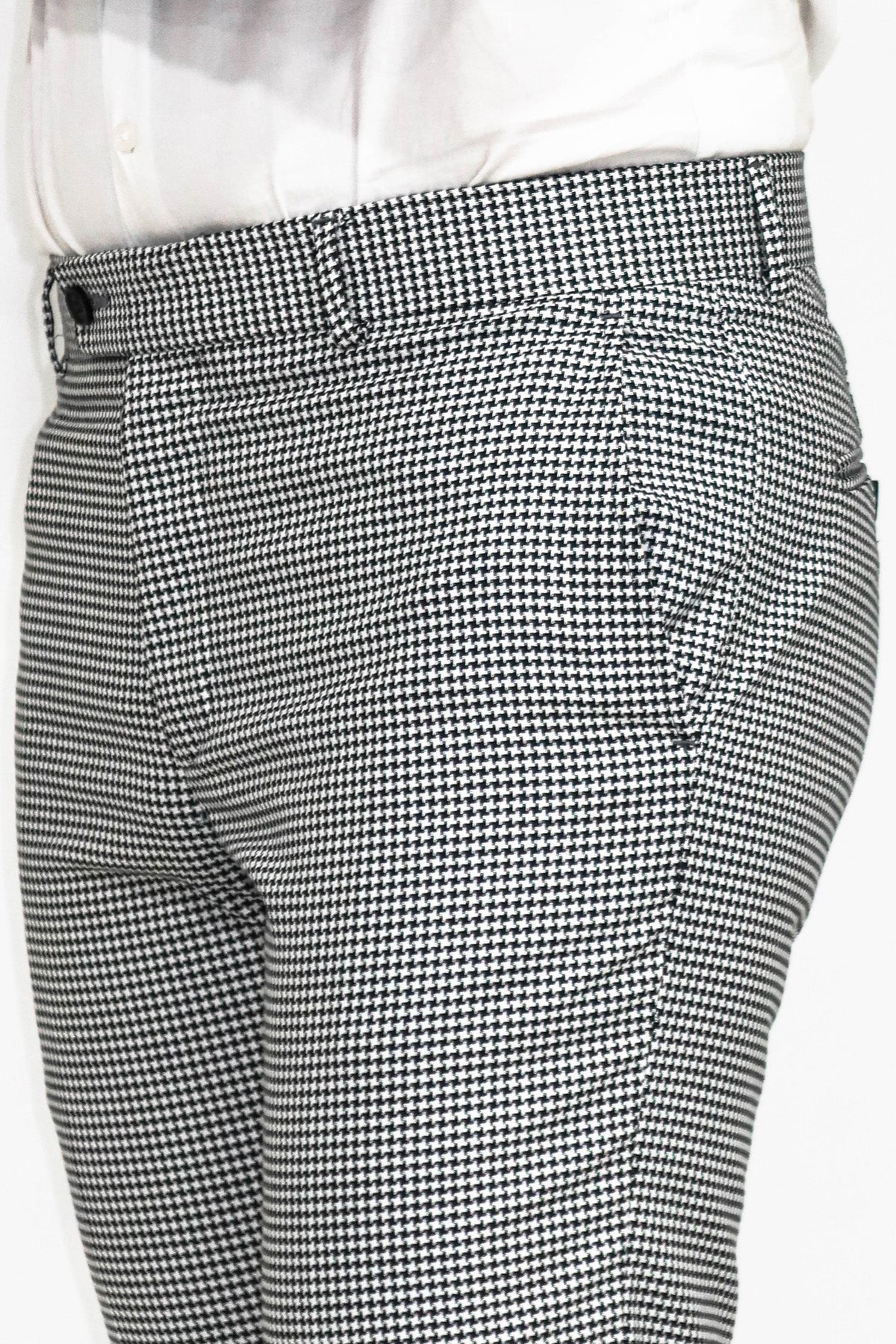 KOALA SYDNEY Houndstooth Patterned Black Men Pants