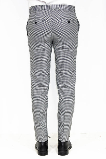 KOALA SYDNEY Houndstooth Patterned Black Men Pants