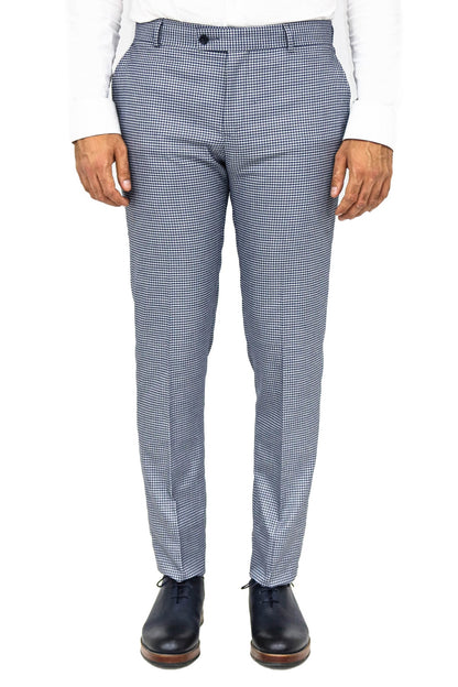 KOALA SYDNEY Houndstooth Patterned Blue Men Pants