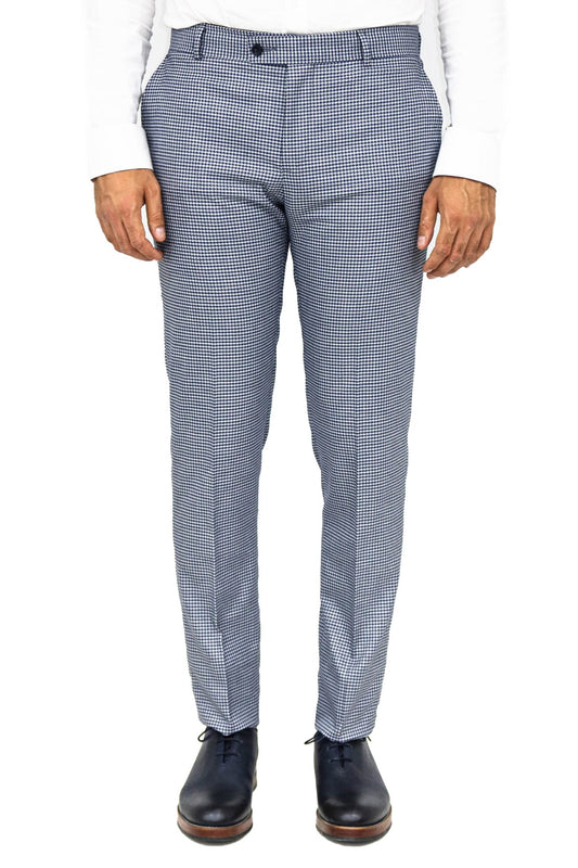 KOALA SYDNEY Houndstooth Patterned Blue Men Pants