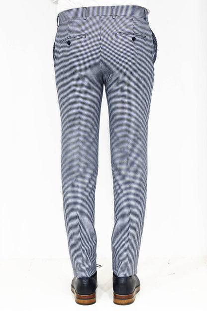 KOALA SYDNEY Houndstooth Patterned Blue Men Pants