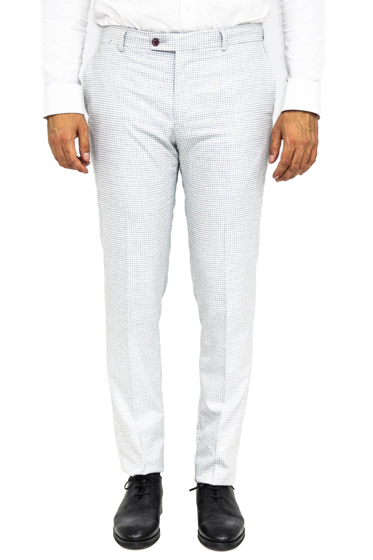 KOALA SYDNEY Houndstooth Patterned Light Grey Men Pants