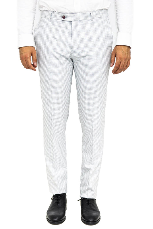 KOALA SYDNEY Houndstooth Patterned Light Grey Men Pants