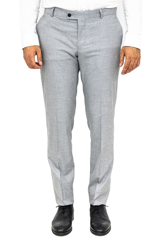 KOALA SYDNEY Houndstooth Patterned Grey Men Pants