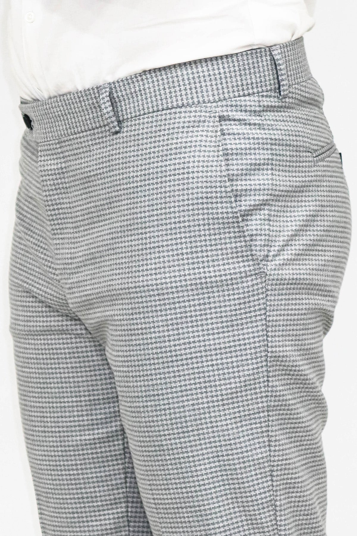 KOALA SYDNEY Houndstooth Patterned Grey Men Pants