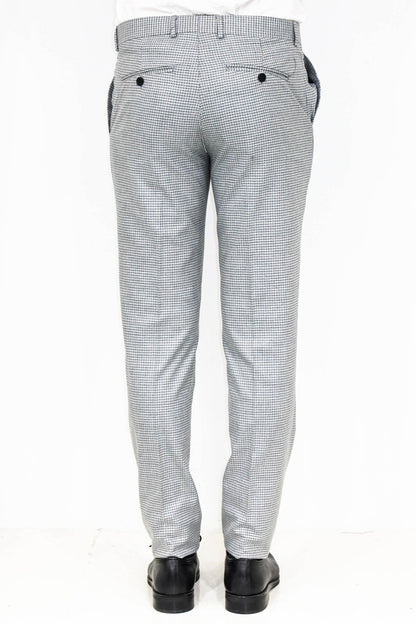 KOALA SYDNEY Houndstooth Patterned Grey Men Pants
