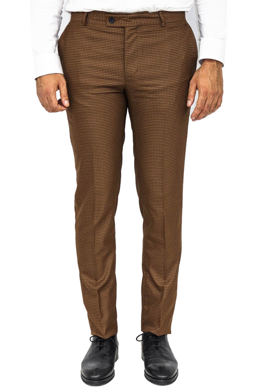 KOALA SYDNEY Slim Fit Patterned Brown Men Pants