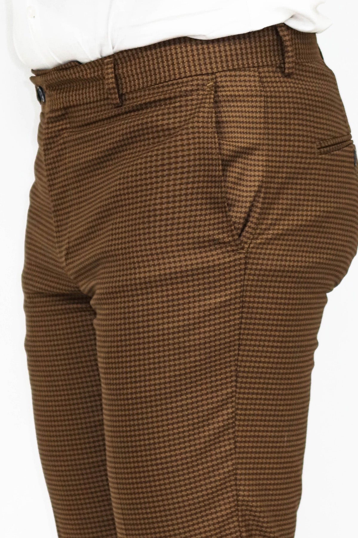 KOALA SYDNEY Slim Fit Patterned Brown Men Pants