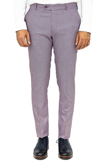 KOALA SYDNEY Houndstooth Patterned Light Purple Men Pants