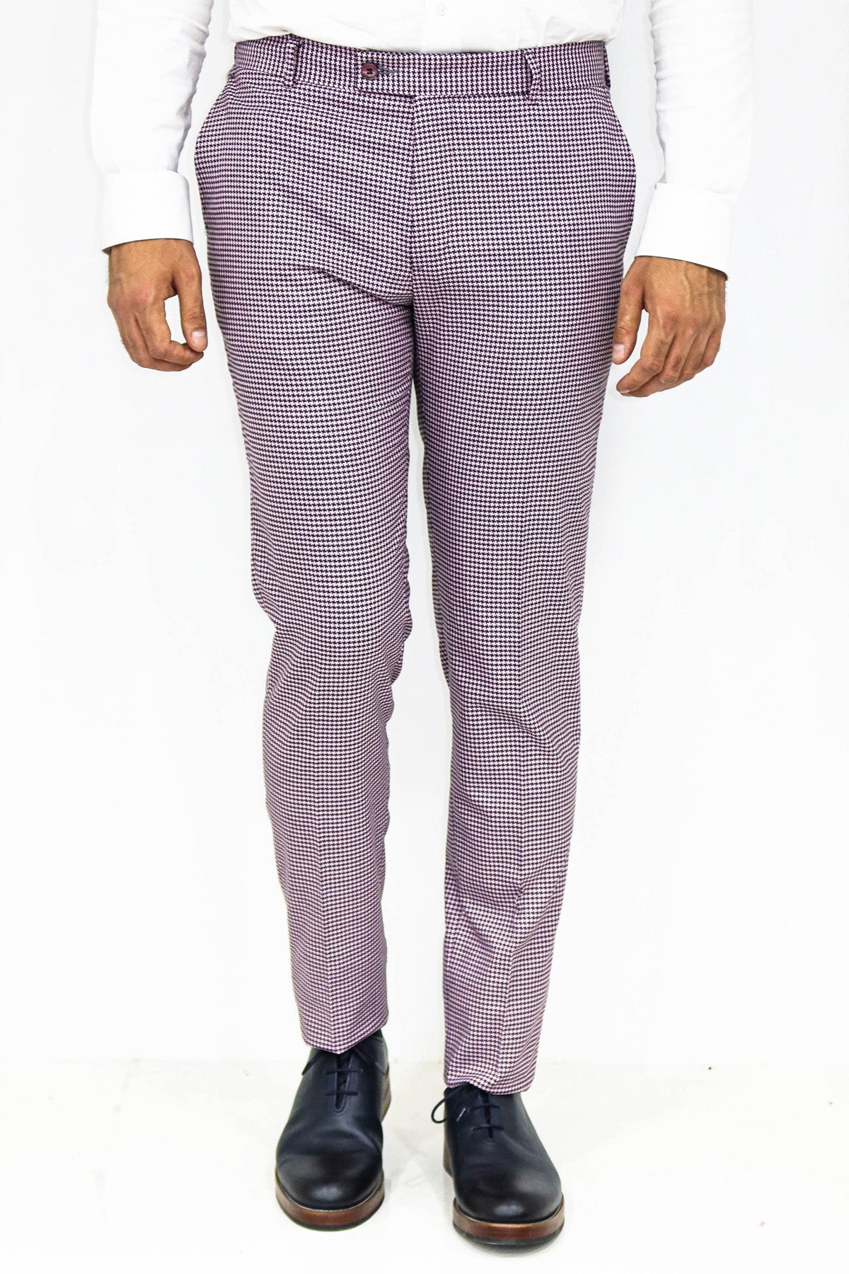 KOALA SYDNEY Houndstooth Patterned Light Purple Men Pants