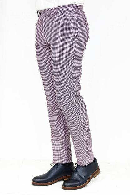 KOALA SYDNEY Houndstooth Patterned Light Purple Men Pants
