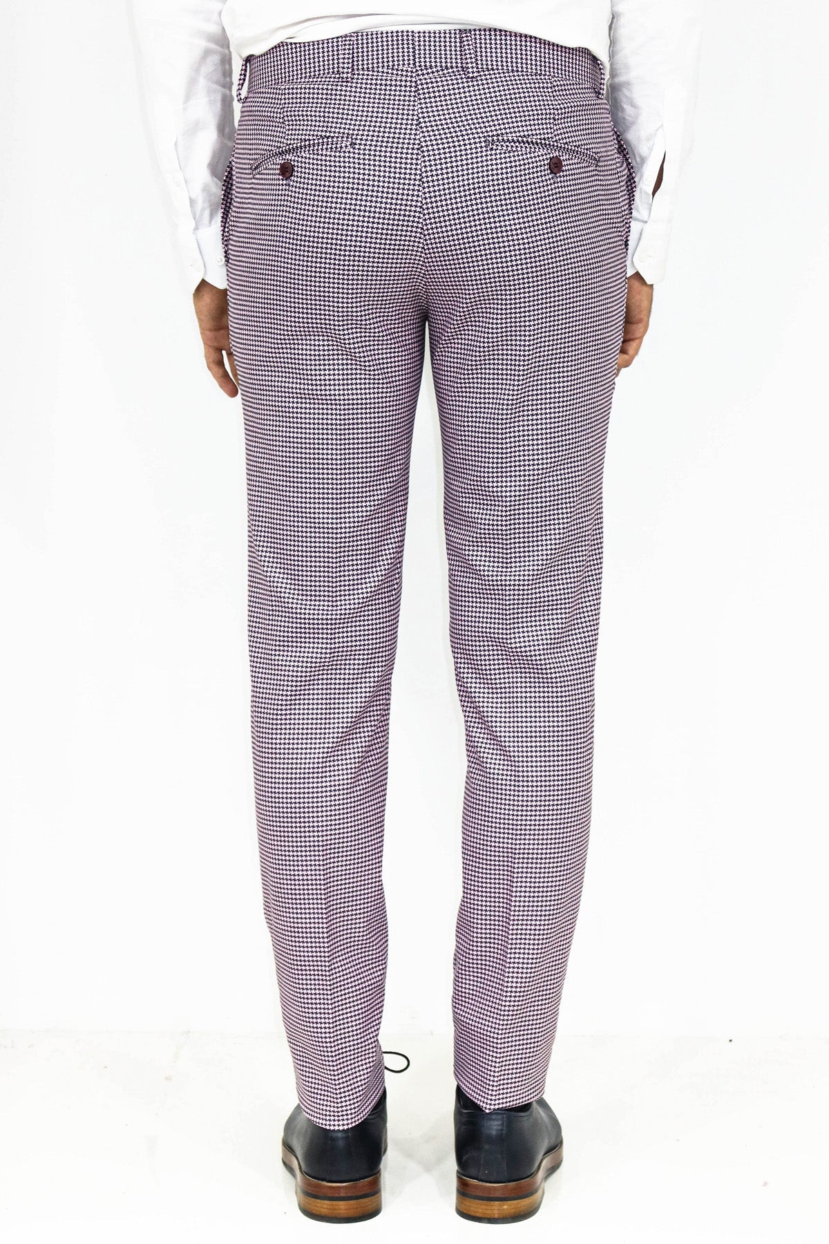 KOALA SYDNEY Houndstooth Patterned Light Purple Men Pants