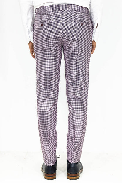 KOALA SYDNEY Houndstooth Patterned Light Purple Men Pants