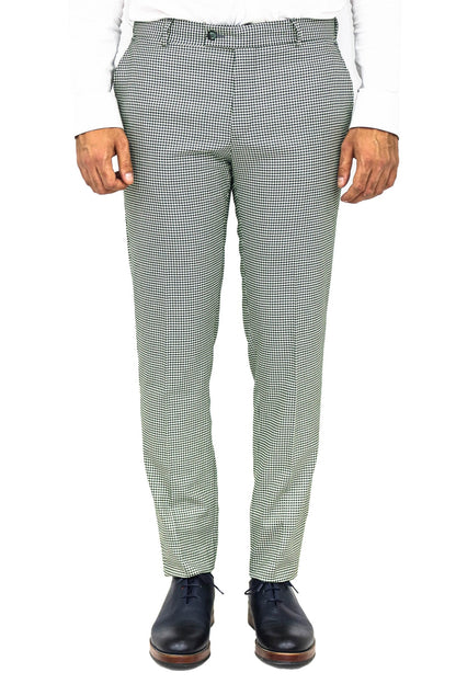 KOALA SYDNEY Houndstooth Patterned Light Green Men Pants