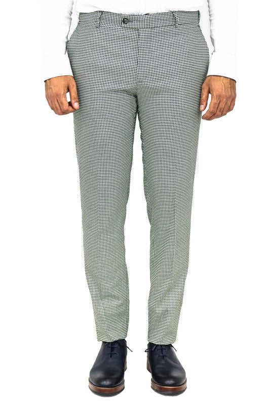 KOALA SYDNEY Houndstooth Patterned Light Green Men Pants