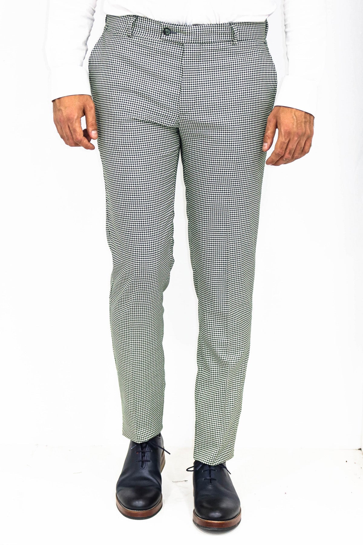 KOALA SYDNEY Houndstooth Patterned Light Green Men Pants