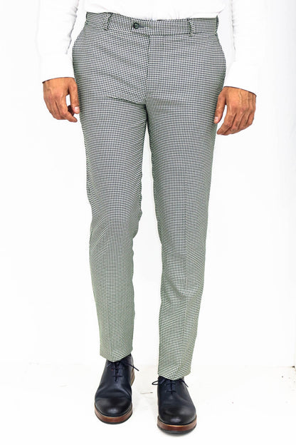 KOALA SYDNEY Houndstooth Patterned Light Green Men Pants