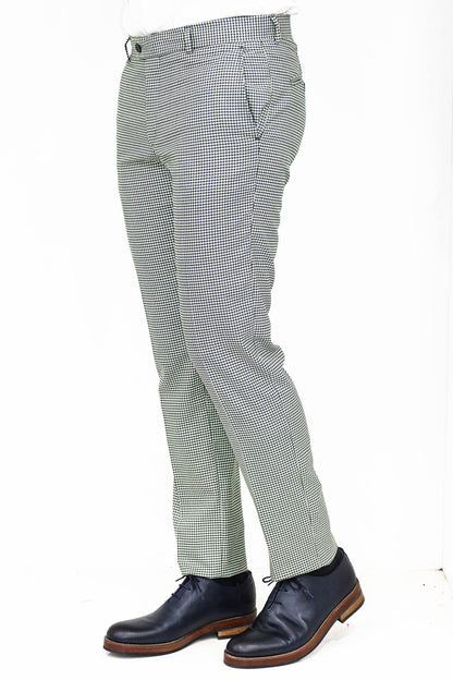 KOALA SYDNEY Houndstooth Patterned Light Green Men Pants