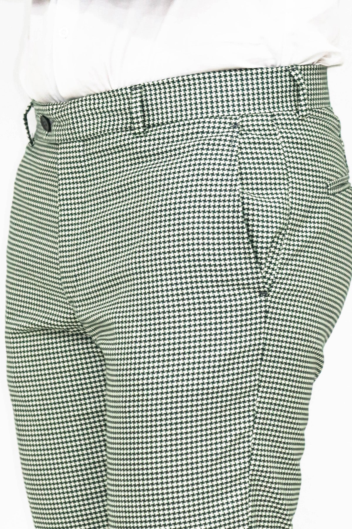 KOALA SYDNEY Houndstooth Patterned Light Green Men Pants