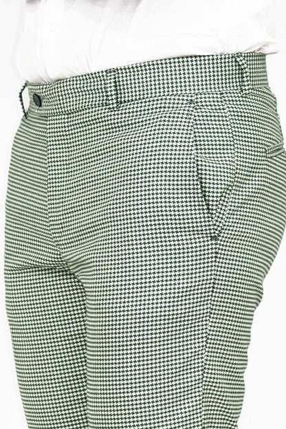 KOALA SYDNEY Houndstooth Patterned Light Green Men Pants