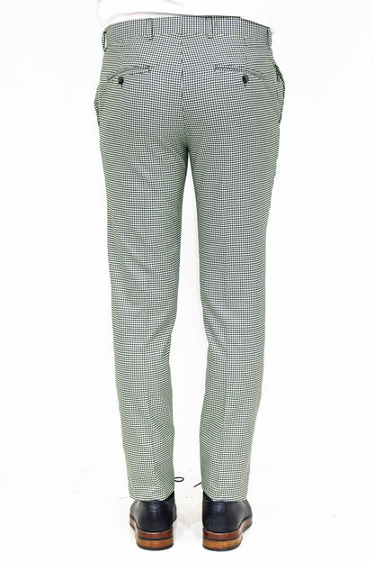 KOALA SYDNEY Houndstooth Patterned Light Green Men Pants