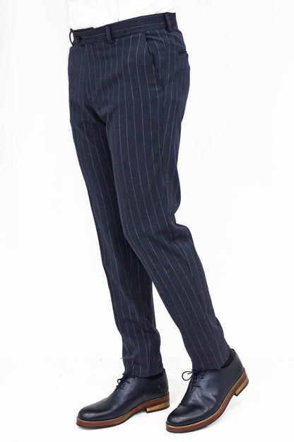 KOALA SYDNEY Striped Slim Fit Navy Blue Men Pants