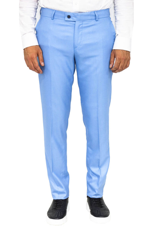 KOALA SYDNEY Slim Fit Textured Light Blue Men Trousers