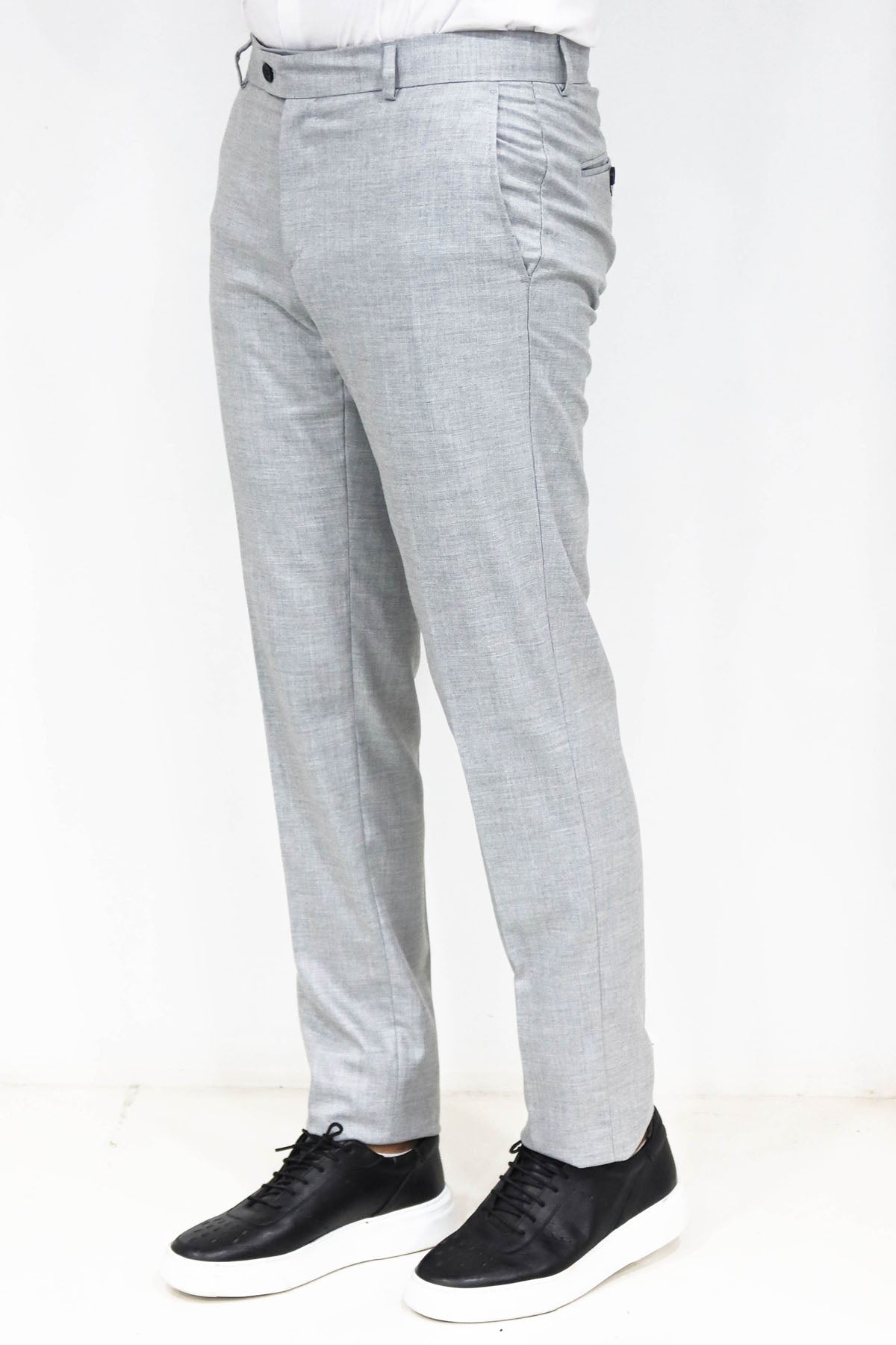 KOALA SYDNEY Slim Fit Textured Grey Men Trousers