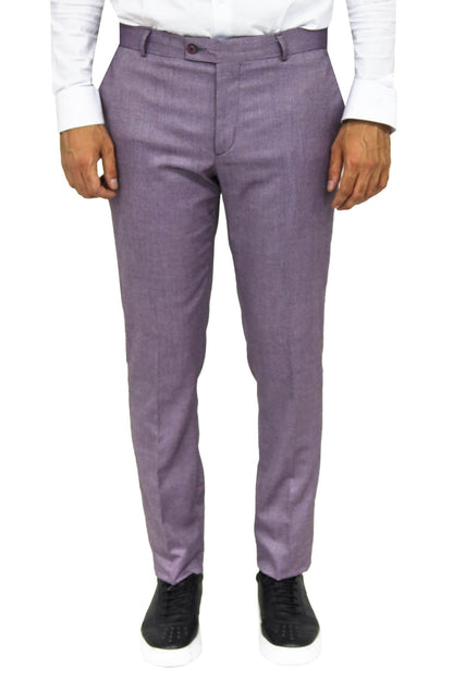 KOALA SYDNEY Slim Fit Textured Purple Men Trousers