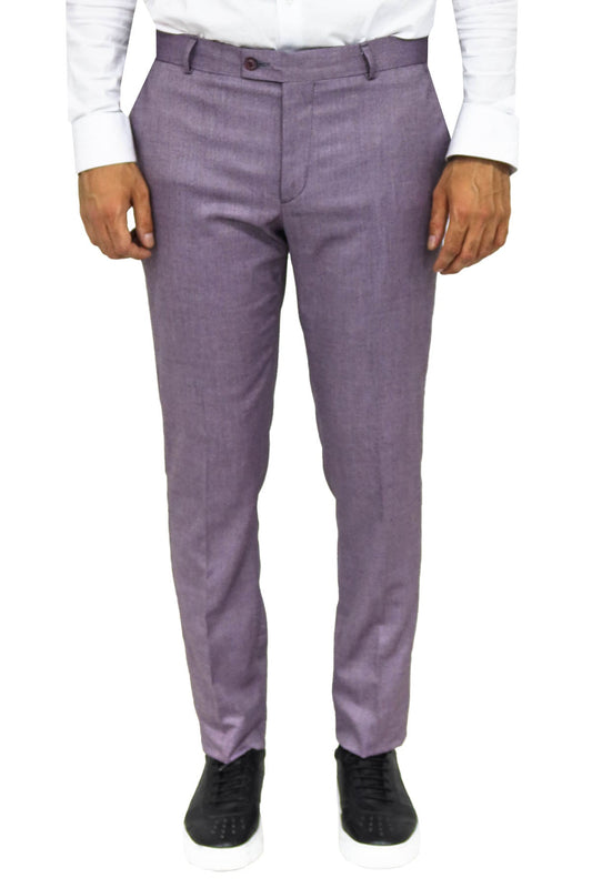 KOALA SYDNEY Slim Fit Textured Purple Men Trousers