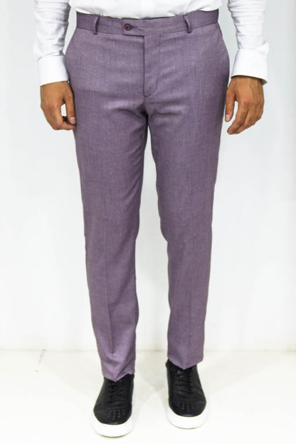 KOALA SYDNEY Slim Fit Textured Purple Men Trousers