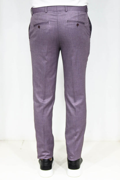 KOALA SYDNEY Slim Fit Textured Purple Men Trousers