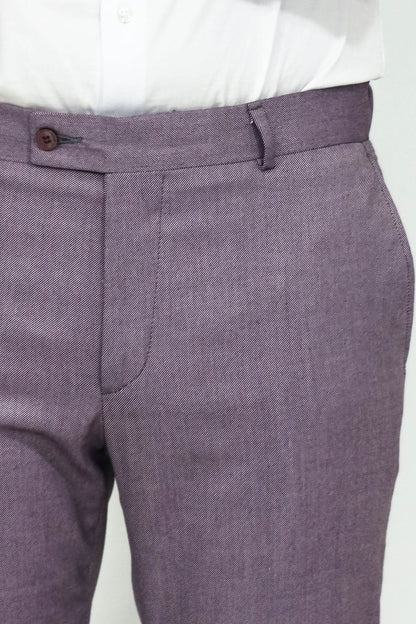 KOALA SYDNEY Slim Fit Textured Purple Men Trousers