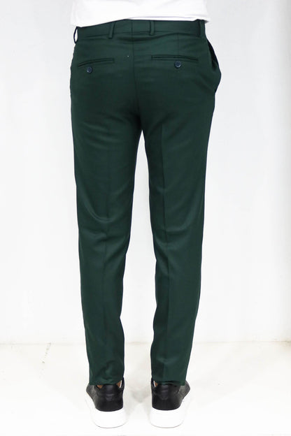 KOALA SYDNEY Slim Fit Textured Dark Green Men Trousers