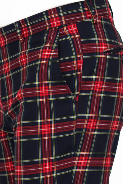 KOALA SYDNEY Slim Fit Plaid Men Navy Blue Pants