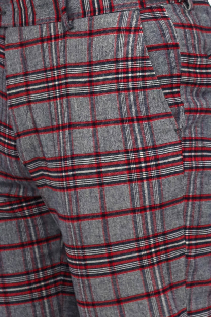 KOALA SYDNEY Plaid Slim Fit Navy Blue Men Pants