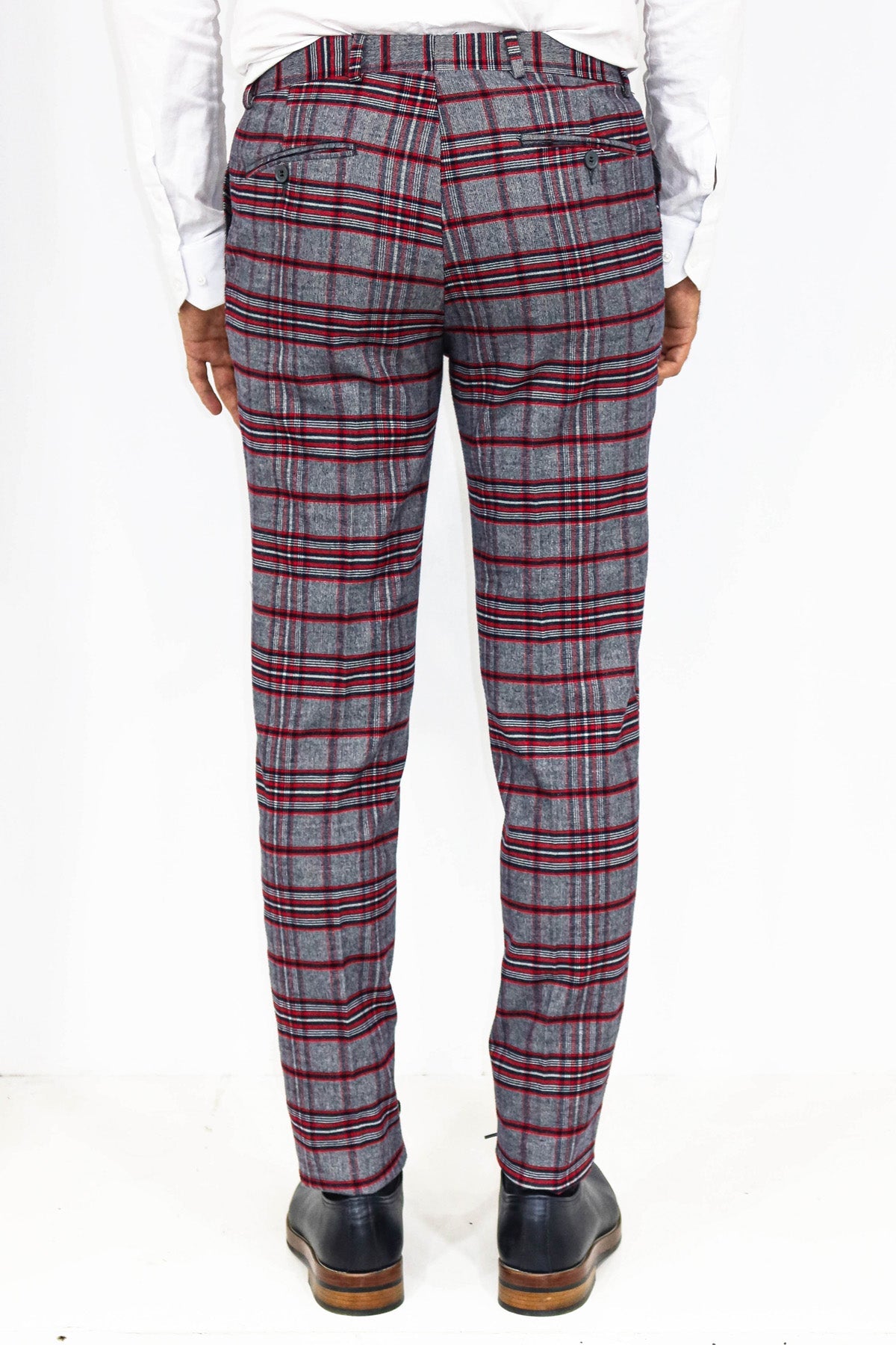 KOALA SYDNEY Plaid Slim Fit Navy Blue Men Pants